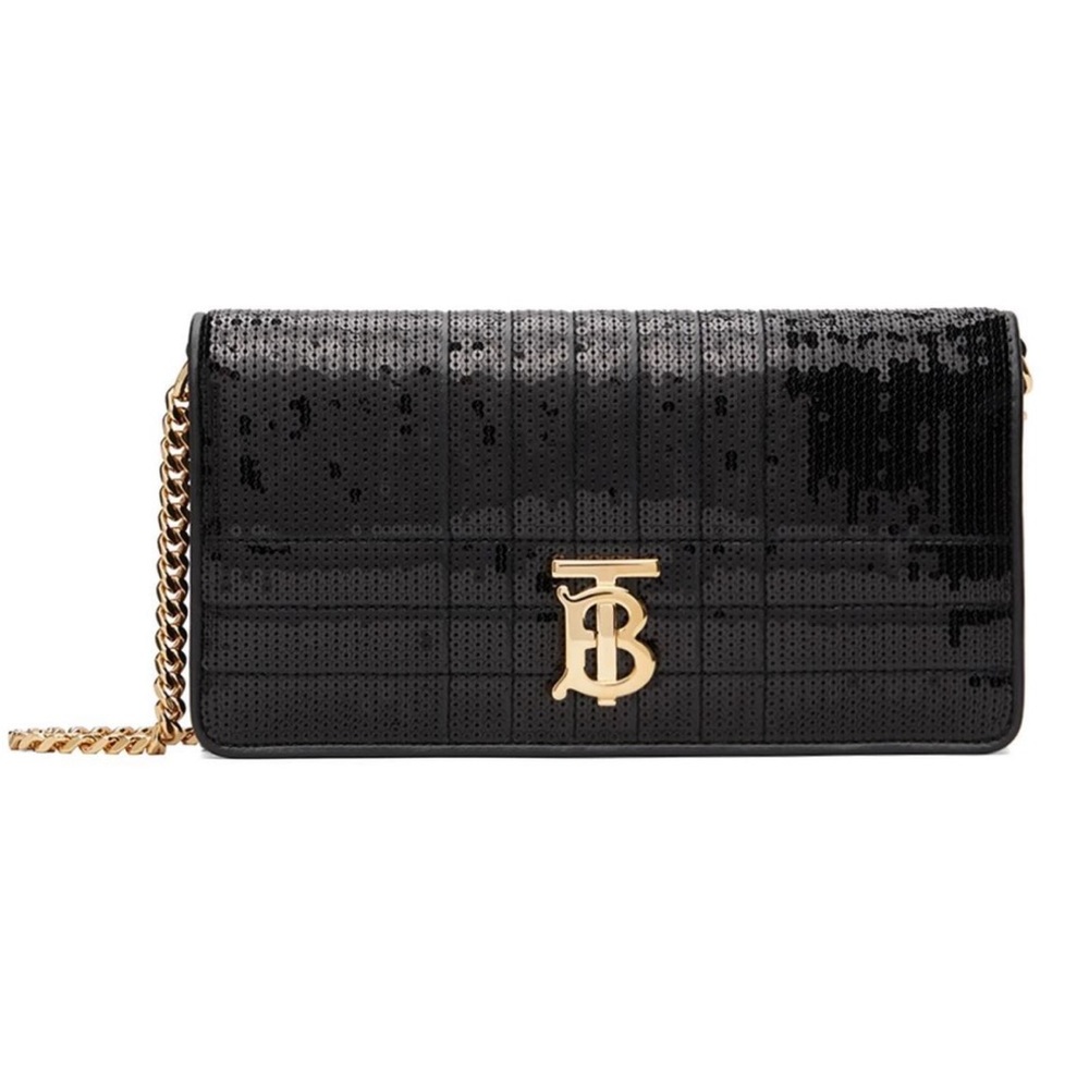 Burberry Black Sequinnedn Lola Wallet Bag with Tags - Picture 2 of 12